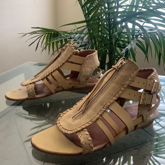 IRO Gladiator Leather Sandals with Whipstitch Detail - Picture 3 of 13